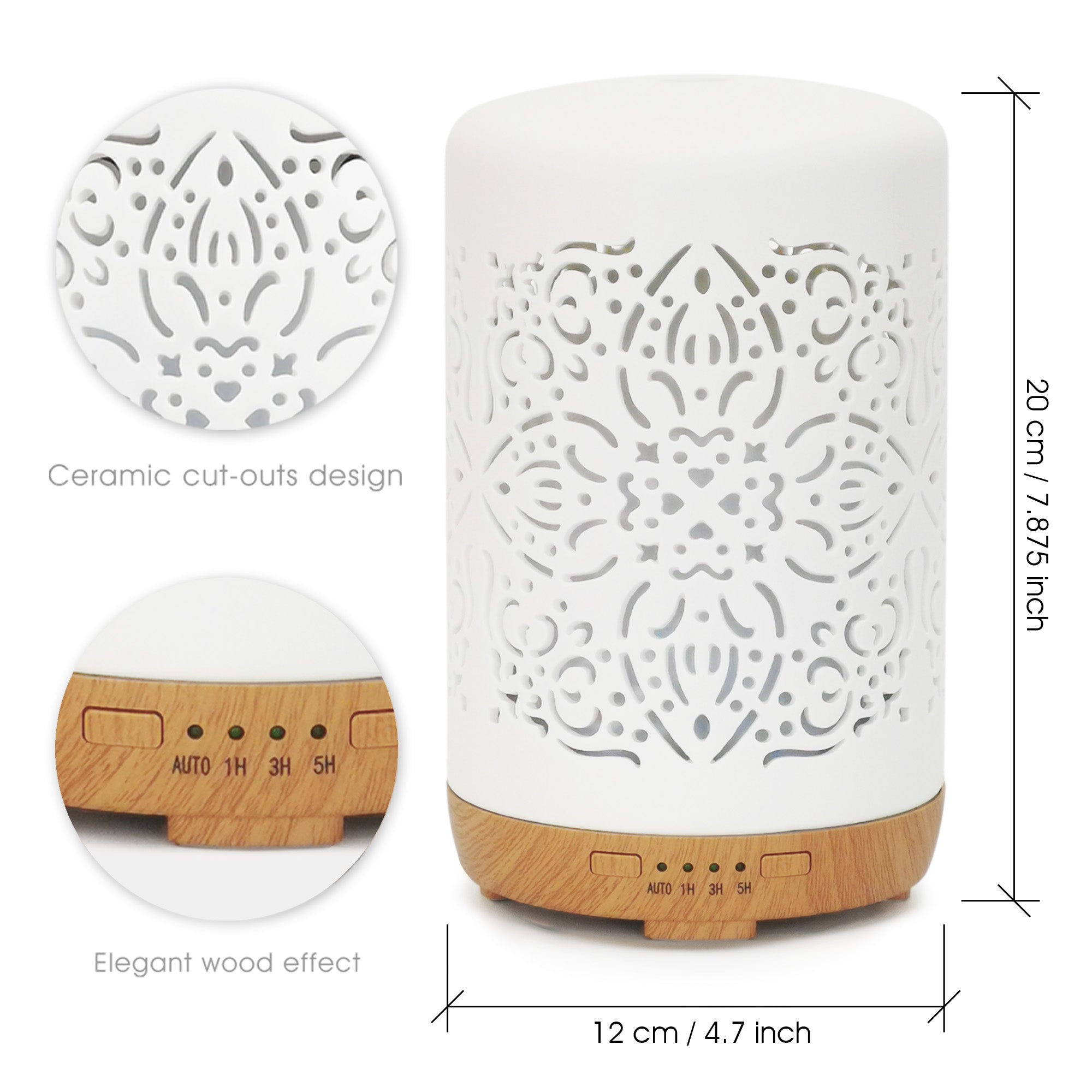Earnest Living Essential Oil Diffuser White Ceramic Diffuser 250 ml Timers Night Lights and Auto Off Function Home Office Humidifier Ultrasonic Aromatherapy Diffusers for Essential Oils (Copy)