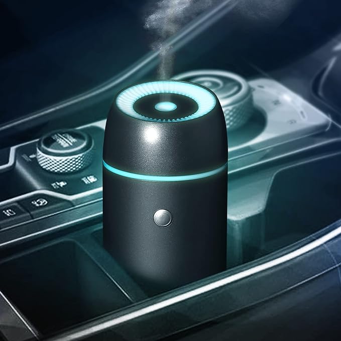 Earnest Living Essential Oil Diffusers Car Air Fresheners Humidifier for Essential Oils Car Aromatherapy Diffuser 100ml Car Diffuser Timers Auto Off Function USB Portable Metal Aluminum Black