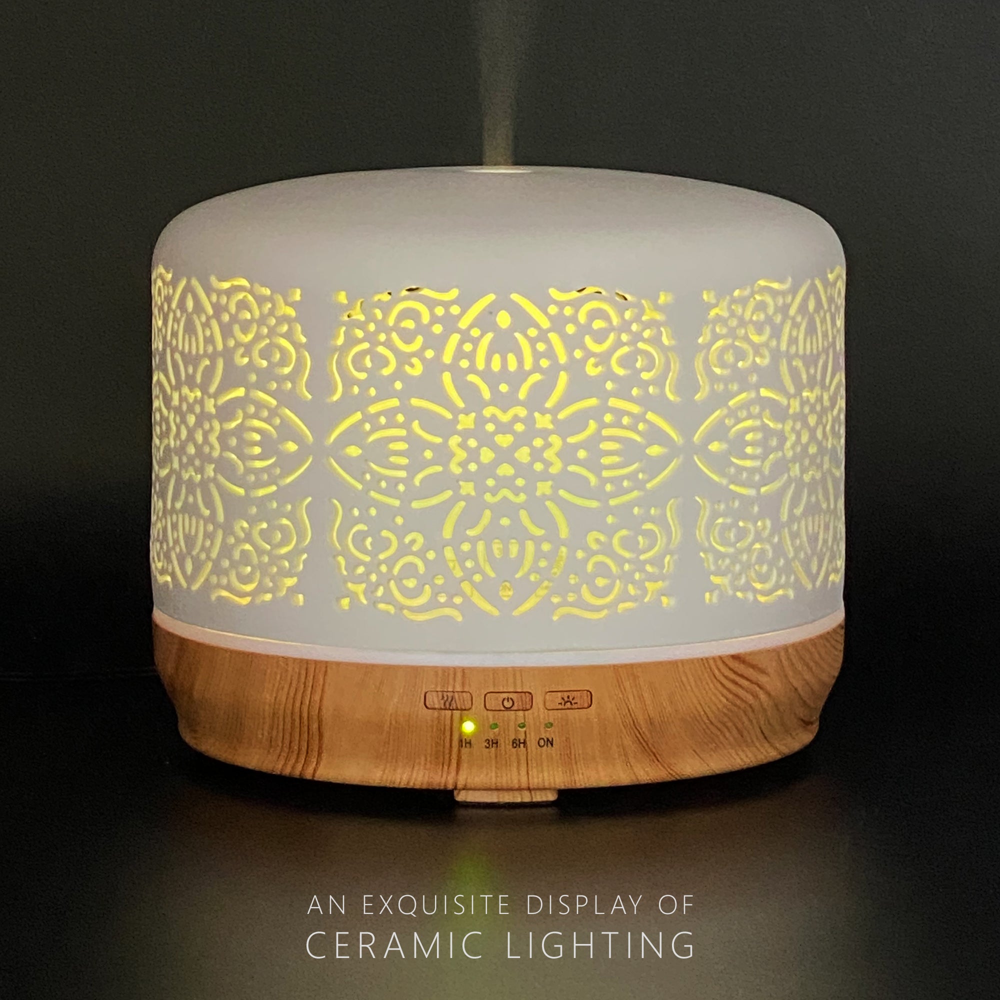 Earnest Living Essential Oil Diffuser White Ceramic Diffuser 500ml Timers Night Lights and Auto Off Function Home Office Humidifier Ultrasonic Aromatherapy Diffusers for Essential Oils (Copy) (Copy)