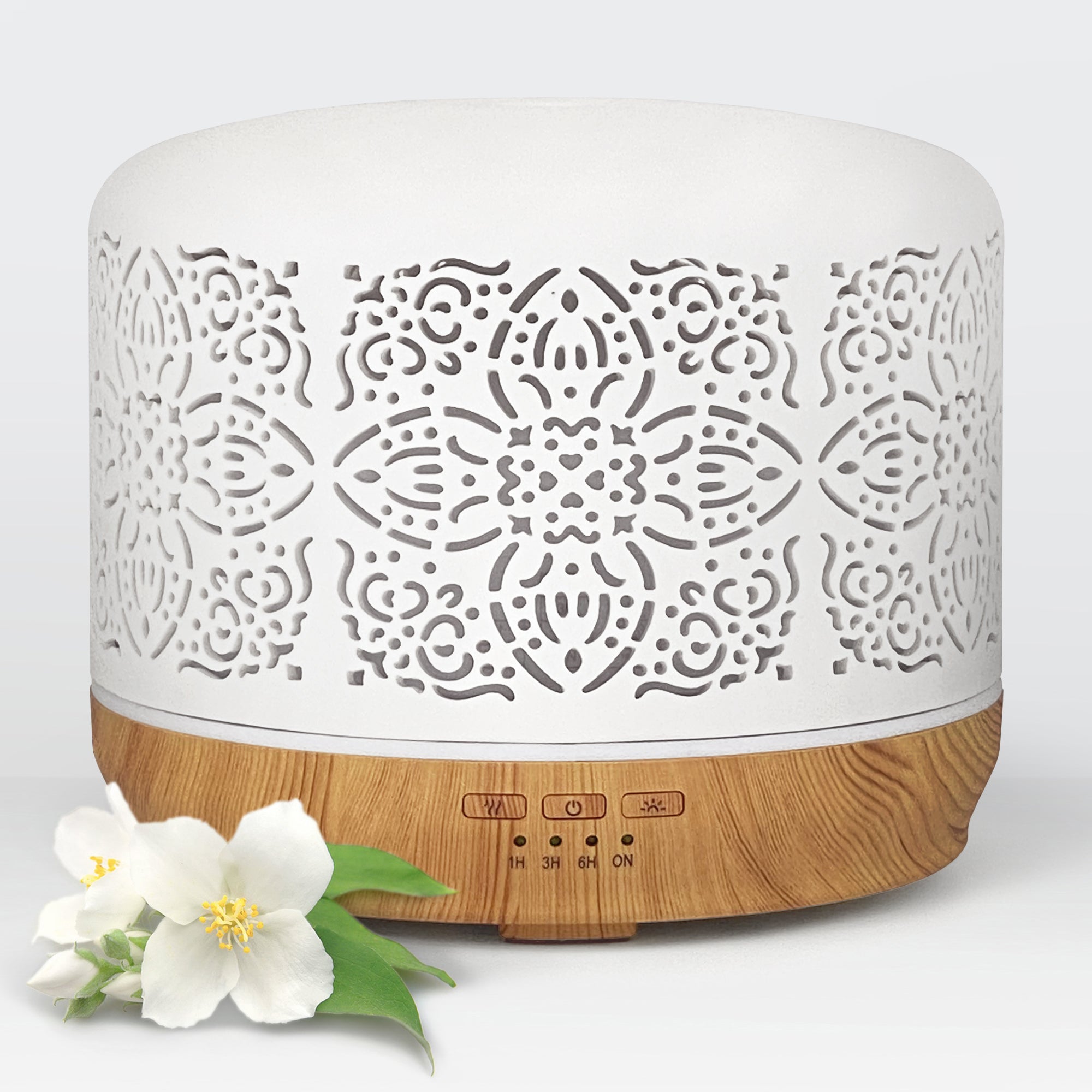 Earnest Living Essential Oil Diffuser White Ceramic Diffuser 500ml Timers Night Lights and Auto Off Function Home Office Humidifier Ultrasonic Aromatherapy Diffusers for Essential Oils (Copy) (Copy)