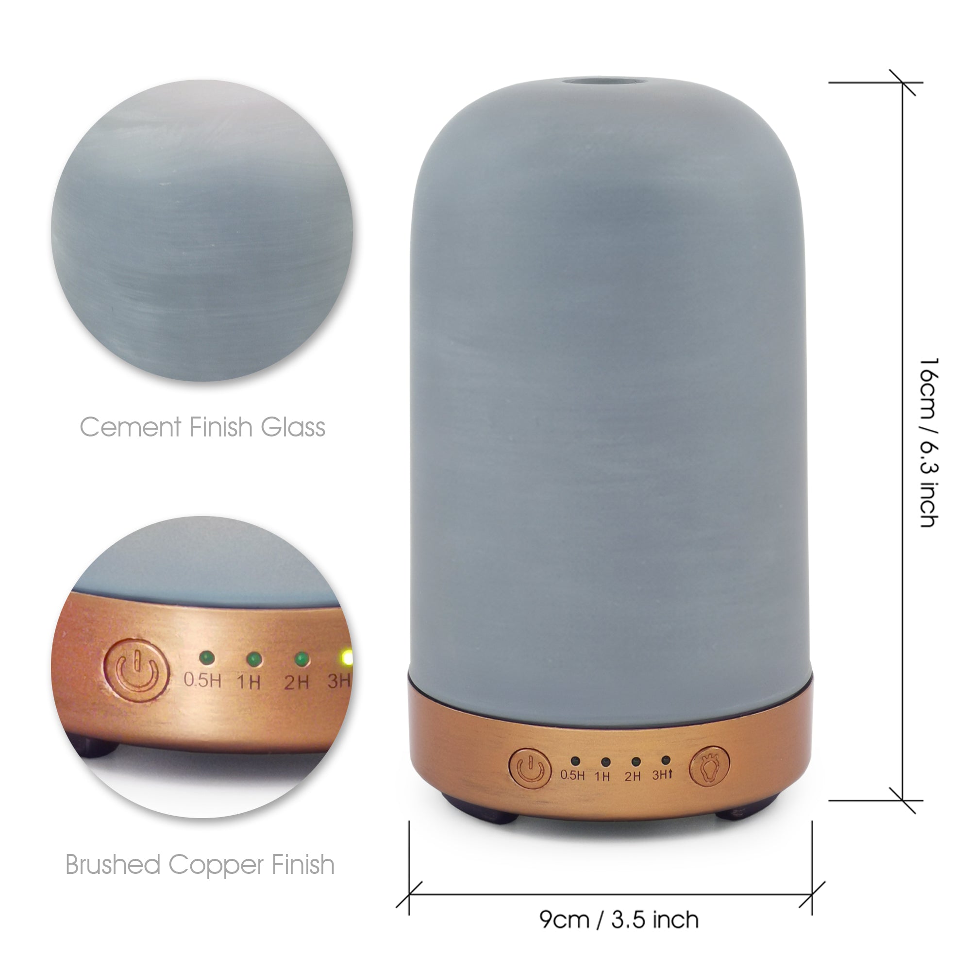 Earnest Living Essential Oil Diffuser Glass Diffuser 100 ml Timers Night Lights and Auto Off Function Home Office Humidifier Ultrasonic Aromatherapy Diffusers for Essential Oils (Copy)
