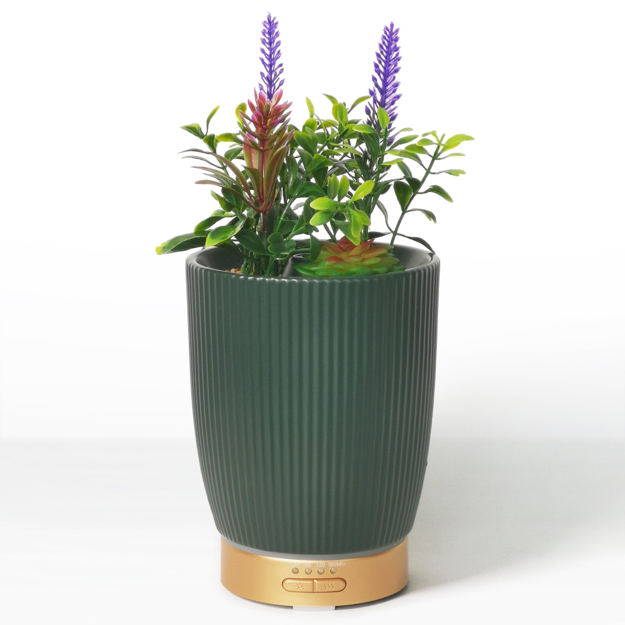 Earnest Living Essential Oil Diffuser Ceramic Artificial Succulent Plants Potted Diffuser 100 ml for Lavender Essential Oils Timers Night Lights and Auto Off Humidifier Aromatherapy Diffusers for Gift